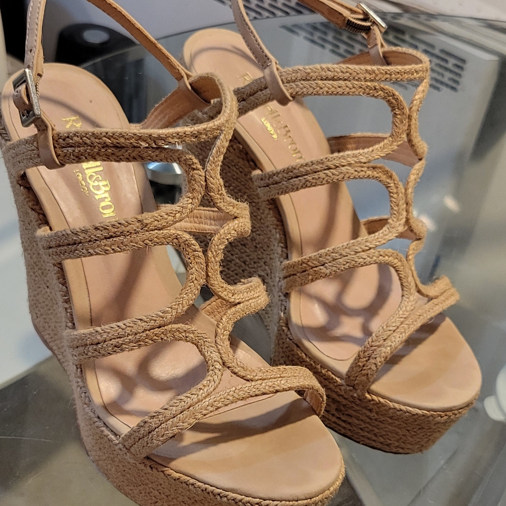 Russell & Bromley Beige Strappy Wedges